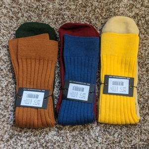 3 pair 2 tone socks